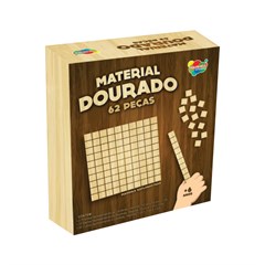 JOGO MATERIAL DOURADO MADEIRA 62PECAS