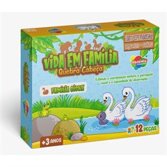 QUEBRA CABECA FAMILIA CISNE MADEIRA 12PECAS