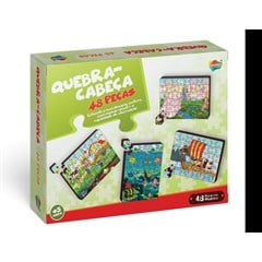 QUEBRA CABECA TEMAS MADEIRA 48PECAS