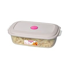 POTE PLASTICO RETANGULAR COM TAMPA 1,1L BEGE