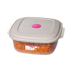 POTE PLASTICO QUADRADO COM TAMPA 1,3L BEGE