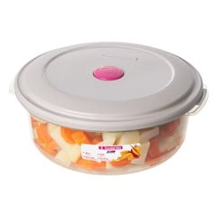 POTE PLASTICO REDONDO COM TAMPA 1,33L BEGE