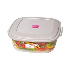 POTE PLASTICO QUADRADO COM TAMPA 2,5L BEGE